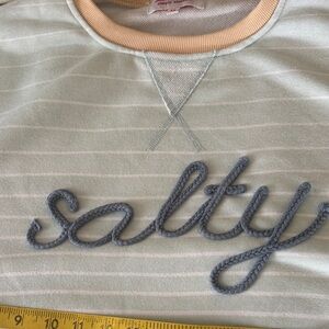 Striped Sweatshirt with 'Salty' Embroidery